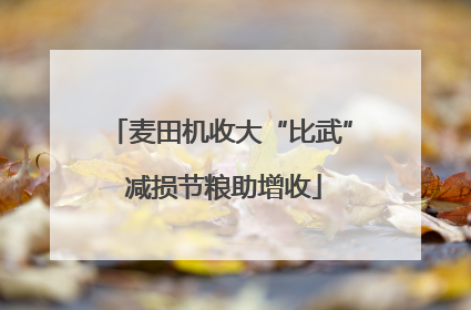麦田机收大“比武” 减损节粮助增收