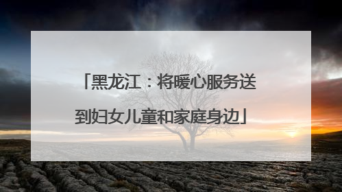 黑龙江：将暖心服务送到妇女儿童和家庭身边