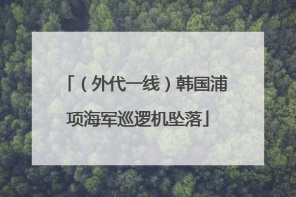 （外代一线）韩国浦项海军巡逻机坠落