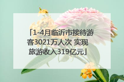 1-4月临沂市接待游客3021万人次 实现旅游收入319亿元