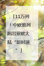 11万列！中欧班列跑出亚欧大陆“新时速”