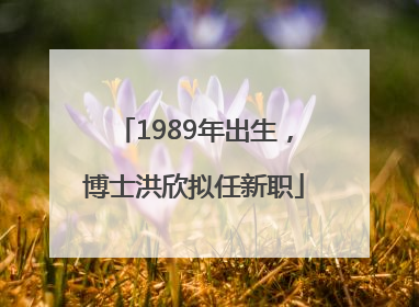 1989年出生，博士洪欣拟任新职