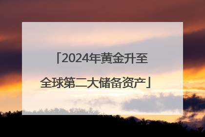 2024年黄金升至全球第二大储备资产
