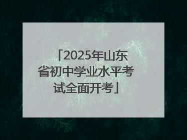 2025年山东省初中学业水平考试全面开考