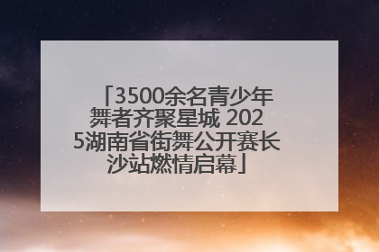 3500余名青少年舞者齐聚星城 2025湖南省街舞公开赛长沙站燃情启幕
