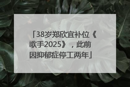 38岁郑欣宜补位《歌手2025》，此前因抑郁症停工两年