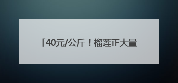 40元/公斤！榴莲正大量上市！水果批发商：价格还在降，一天卖出2000箱
