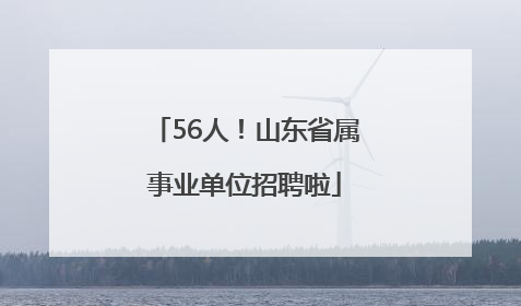 56人！山东省属事业单位招聘啦