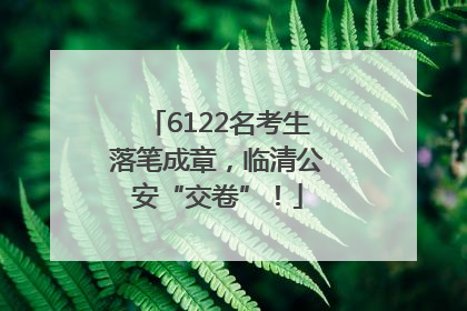 6122名考生落笔成章，临清公安“交卷”！