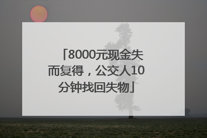 8000元现金失而复得，公交人10分钟找回失物