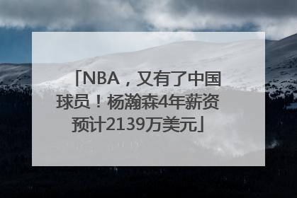 NBA，又有了中国球员！杨瀚森4年薪资预计2139万美元